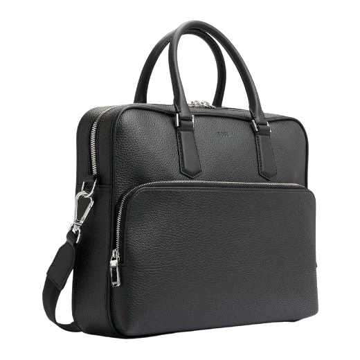 BOSS Crosstown Italian Leather Black Document Case - Image 3