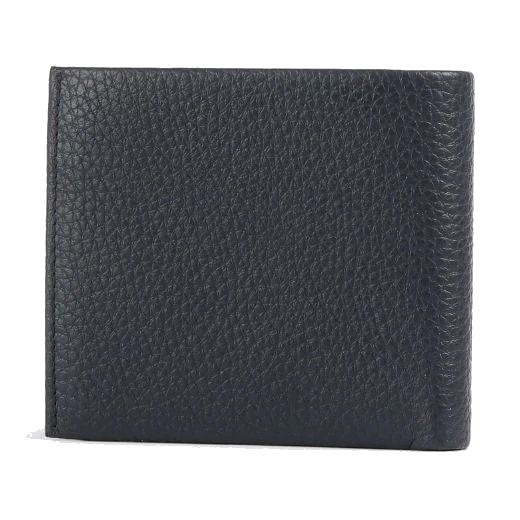 BOSS Crosstown Navy Bifold Grained Leather 4CC Coin Wallet - Image 3