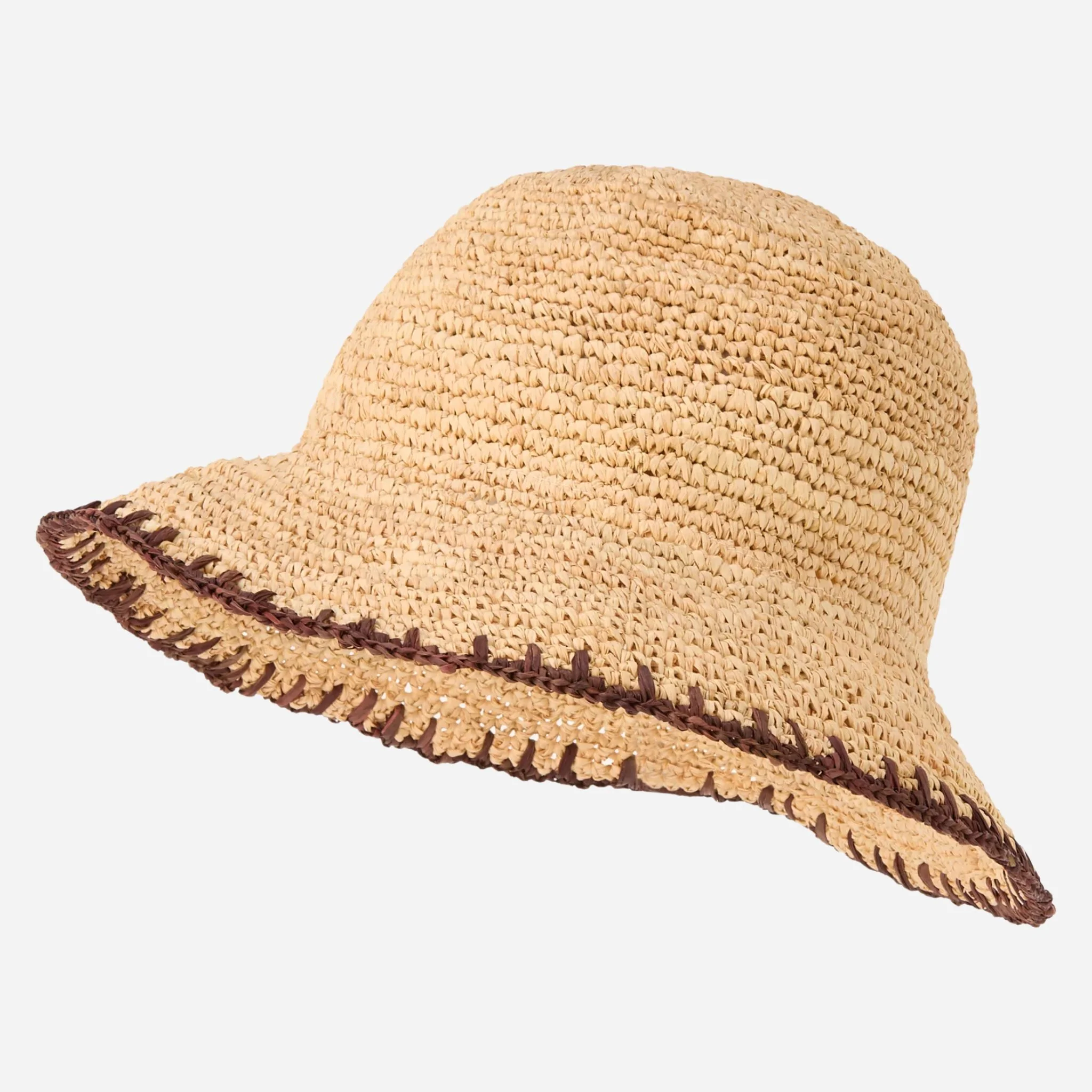 BOSS Danika CR Beige and Brown Woven Hat with Metal Logo - Image 2