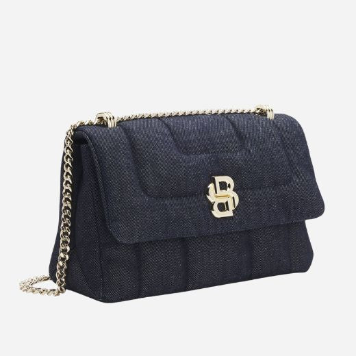 BOSS Denim Quilted Shoulder Bag with Double 'B' Monogram - Image 3