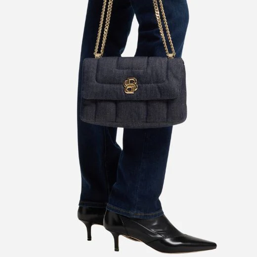 BOSS Denim Quilted Shoulder Bag with Double 'B' Monogram - Image 6