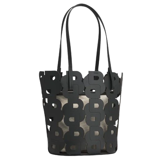 BOSS Double 'B' Monogram Black Leather Lindah Tote Bag & Pouch - Image 2