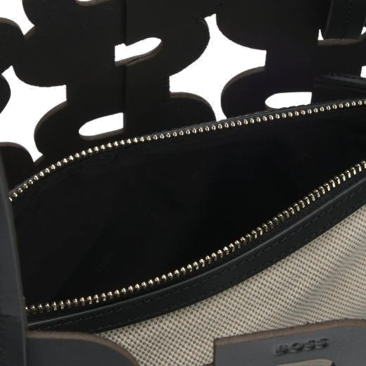 BOSS Double 'B' Monogram Black Leather Lindah Tote Bag & Pouch - Image 3