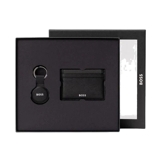 BOSS Faux Leather 4CC Card Holder & Airtag Holder Keyring Gift Set - Image 2