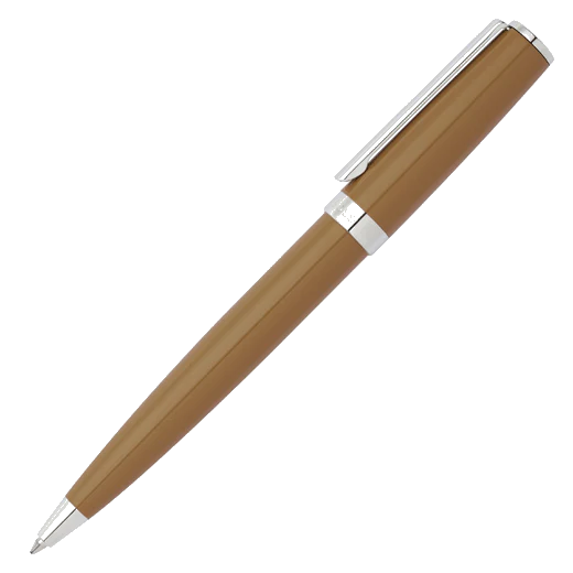 BOSS Gear Icon Camel & Chrome Ballpoint Pen - Image 2