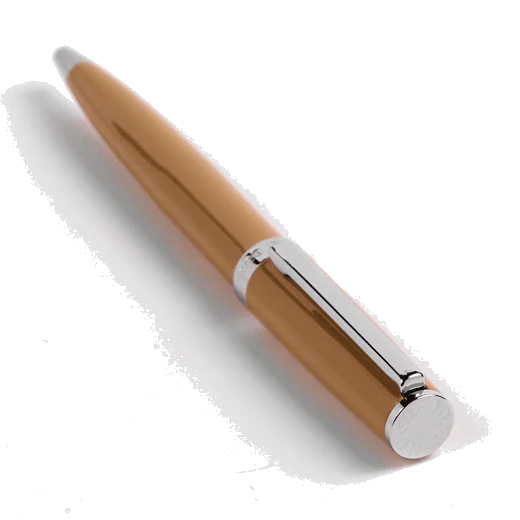 BOSS Gear Icon Camel & Chrome Ballpoint Pen - Image 3
