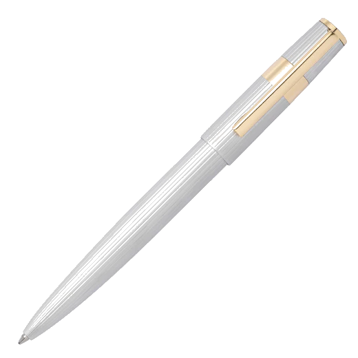 BOSS Gear Pinstripe Ballpoint Pen Silver & Gold