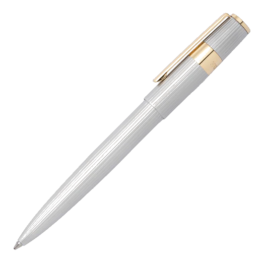BOSS Gear Pinstripe Ballpoint Pen Silver & Gold - Image 2