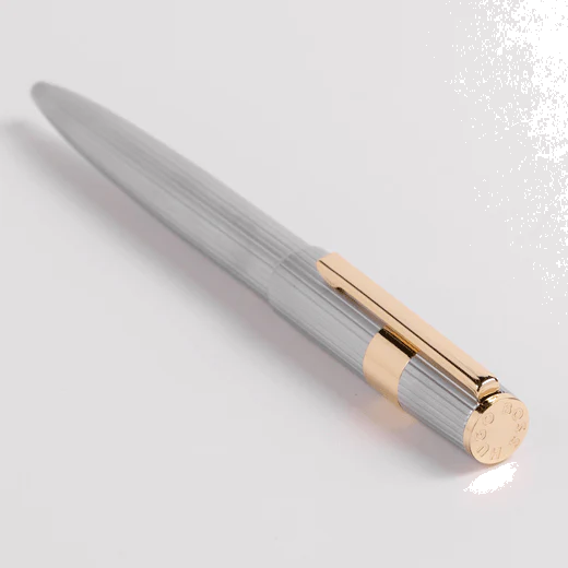 BOSS Gear Pinstripe Ballpoint Pen Silver & Gold - Image 3