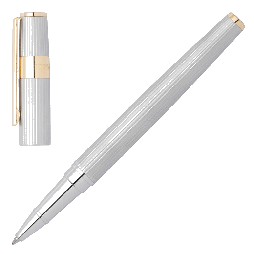 BOSS Gear Pinstripe Rollerball Pen Silver & Gold - Image 4