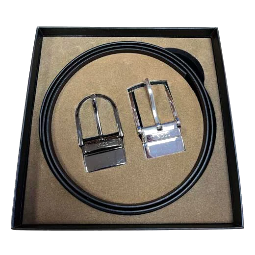 BOSS Gontis Reversible Black/Brown Belt with Interchangeable Pin Buckles - Image 5