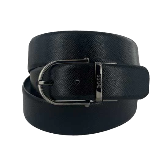 BOSS Gunmetal Pin Buckle Reversible Leather Otis Belt