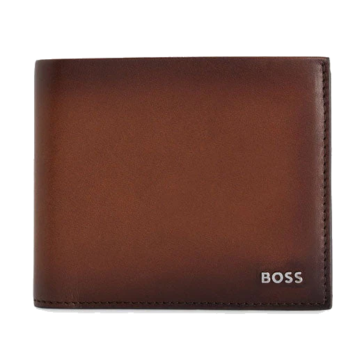 BOSS Highway 8CC Brown Leather Bifold Wallet