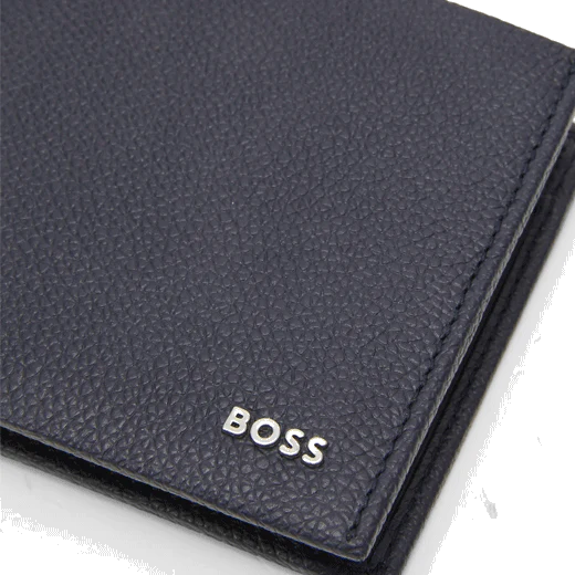 BOSS Highway Navy Grained Leather 8CC Wallet - Image 3
