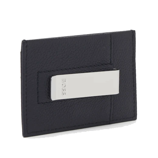 BOSS Highway Navy Leather 2CC Card Holder Money Clip - Image 4