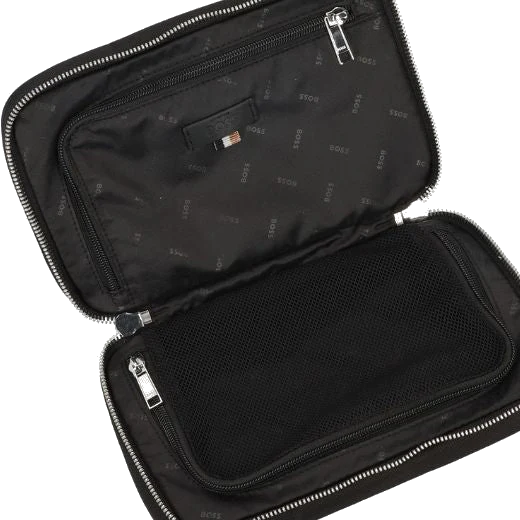 BOSS Highway Wash Bag Black with Two-way Zip - Image 5
