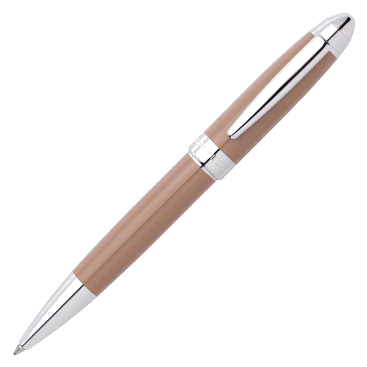 BOSS Icon Chrome Ballpoint Pen in Camel