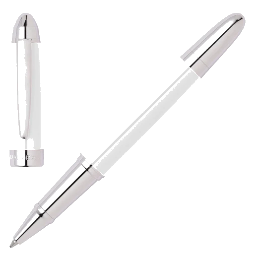 BOSS Icon Chrome Rollerball Pen in White