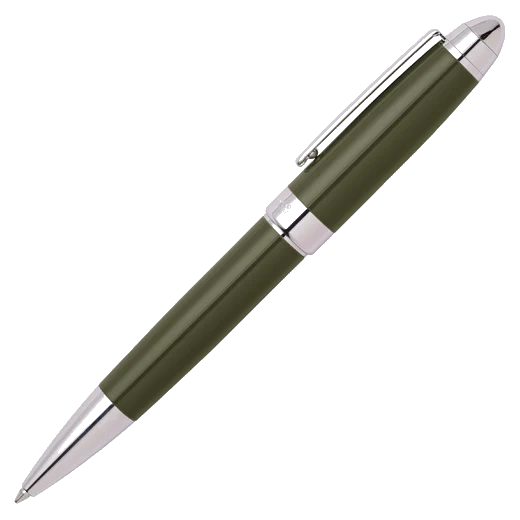 BOSS Icon Khaki and Chrome Ballpoint Pen - Image 2