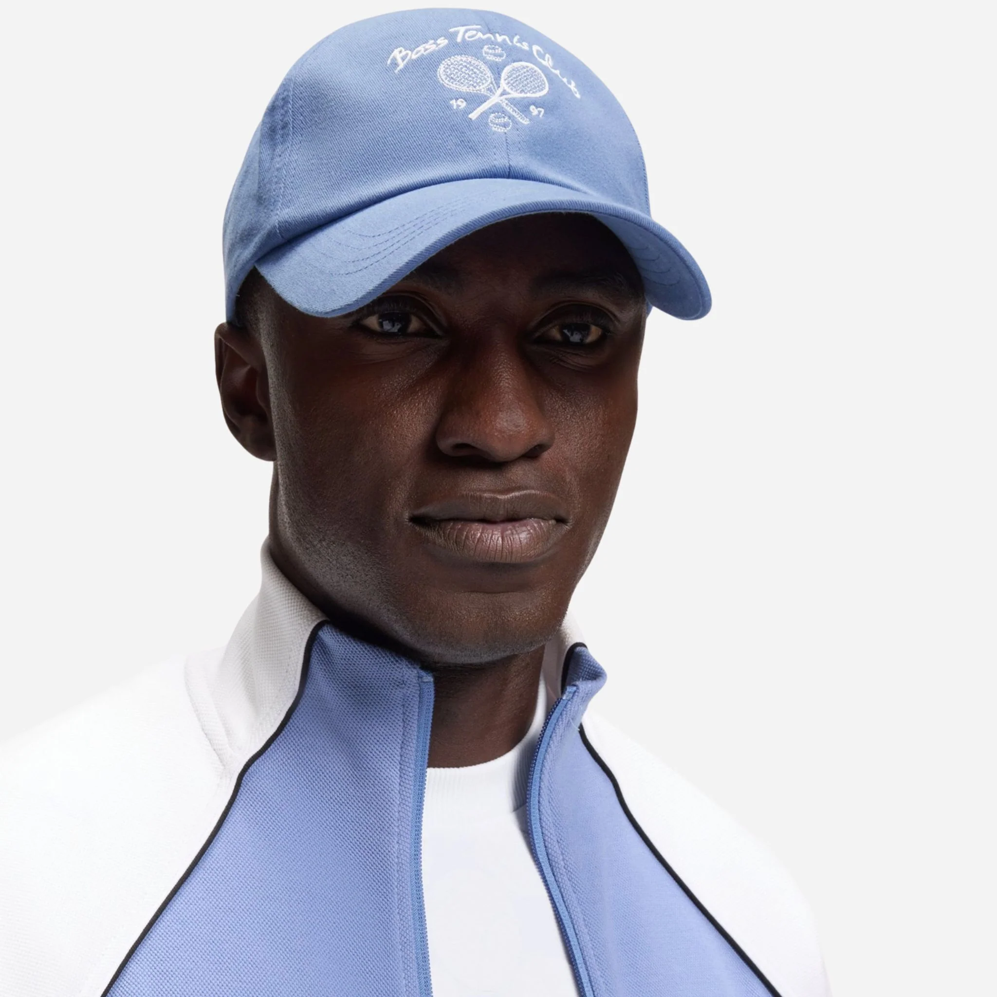 BOSS Lach Member Tennis Club Light Blue Cotton-Twill Cap - Image 4