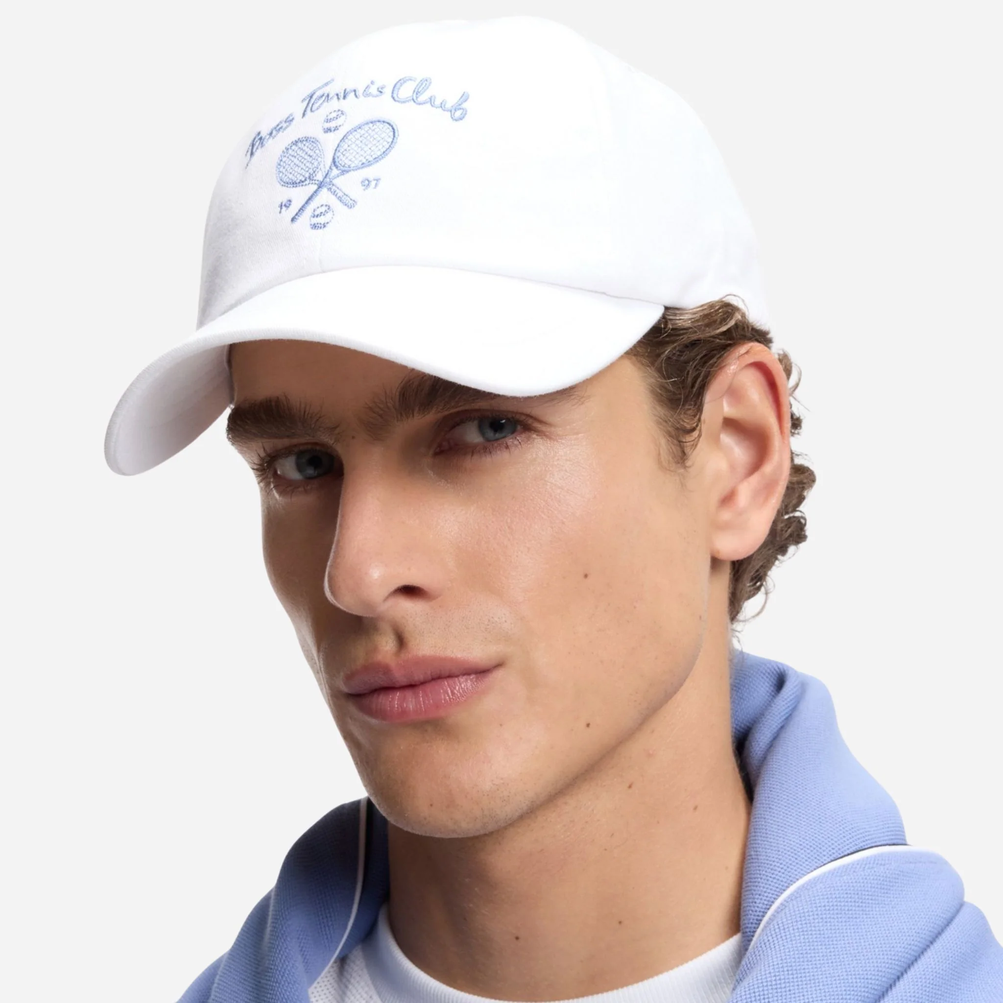 BOSS Lach Member Tennis Club White Cotton-Twill Cap - Image 4