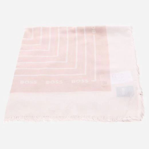 BOSS Laik 120 x 120 Pink Scarf with BOSS Logo - Image 2