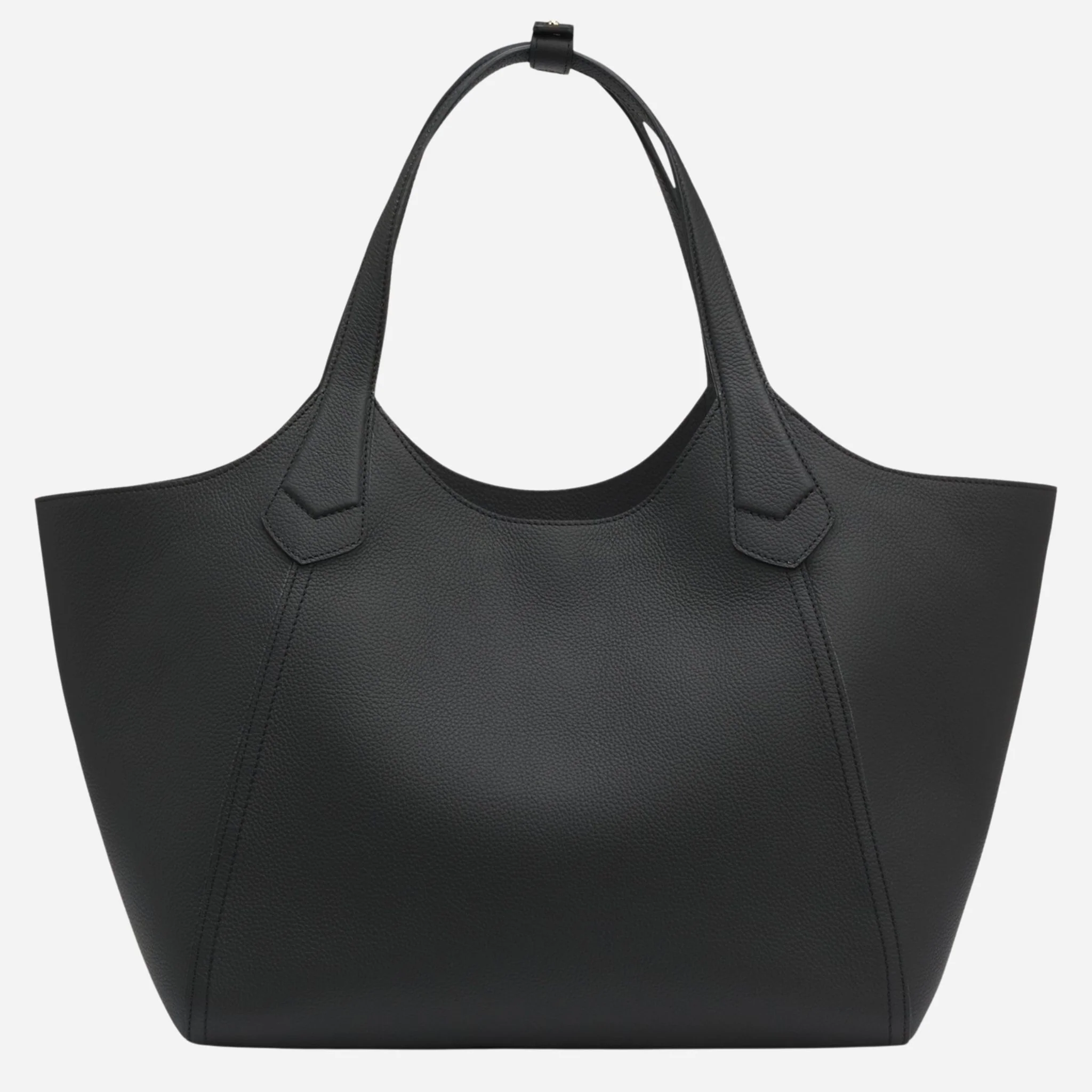 BOSS Lenah Black Leather New Tote Bag with Metallic Logo - Image 2
