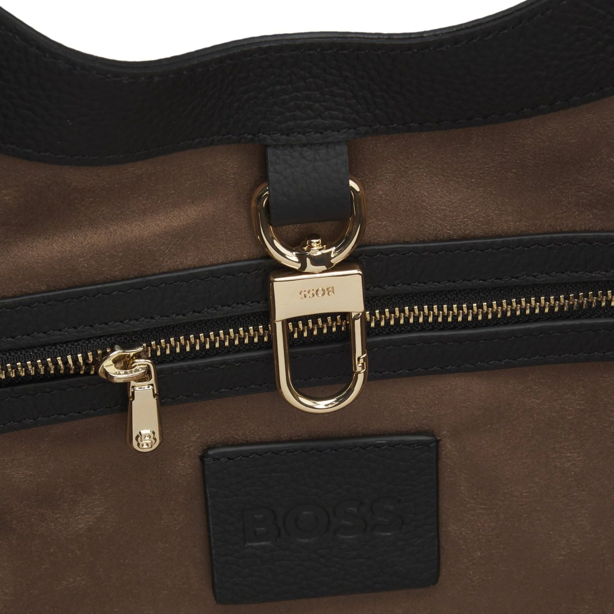 BOSS Lenah Black Leather New Tote Bag with Metallic Logo - Image 5