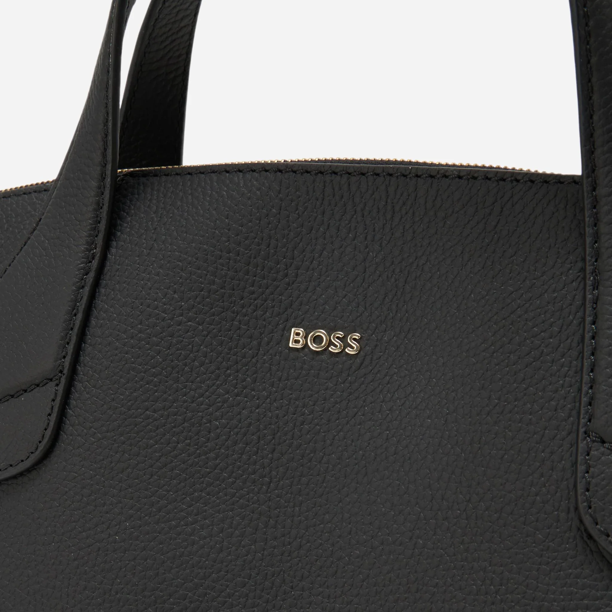 BOSS Lenah Black Zip Tote Bag with Metal Logo - Image 3