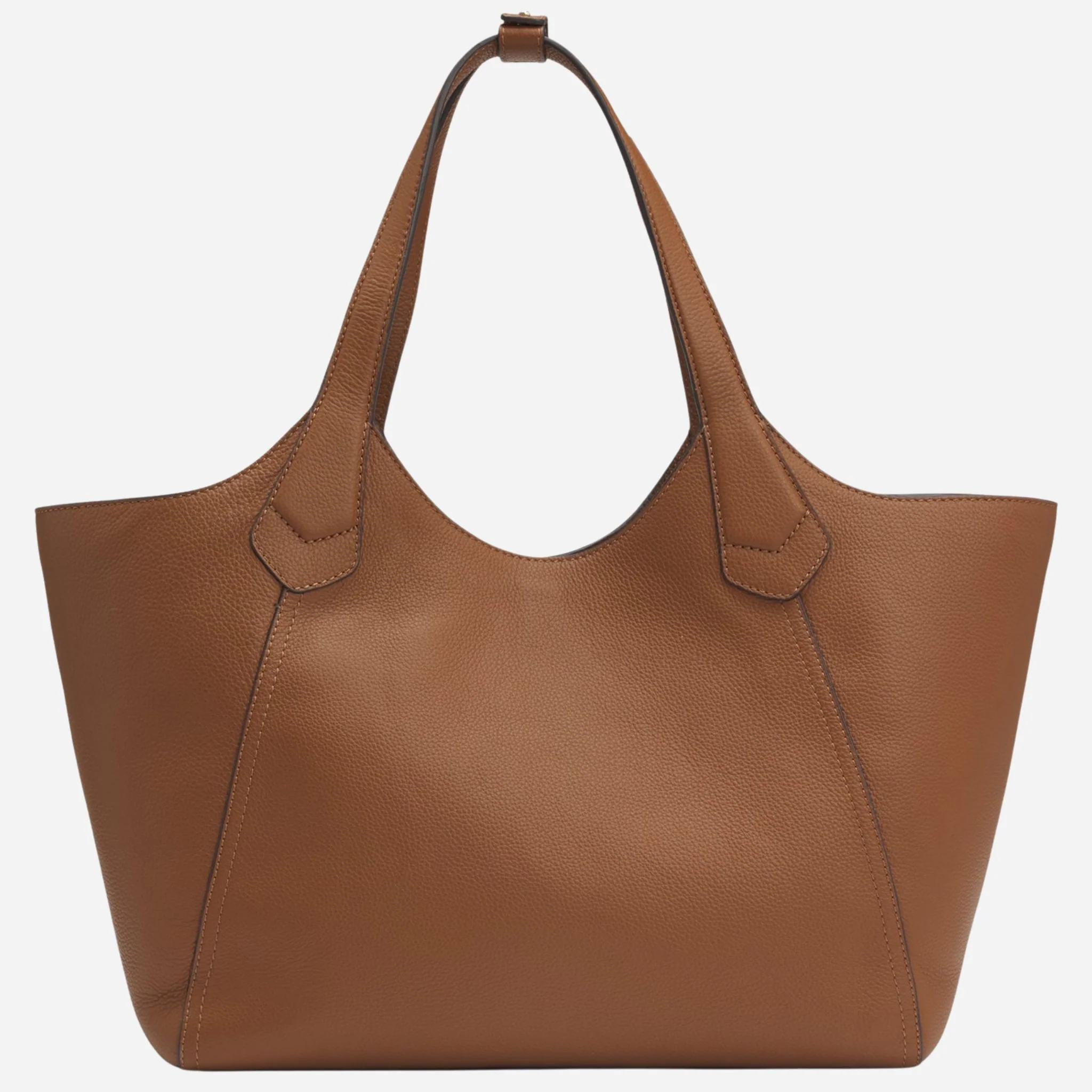 BOSS Lenah Brown Leather New Tote Bag with Metallic Logo - Image 2