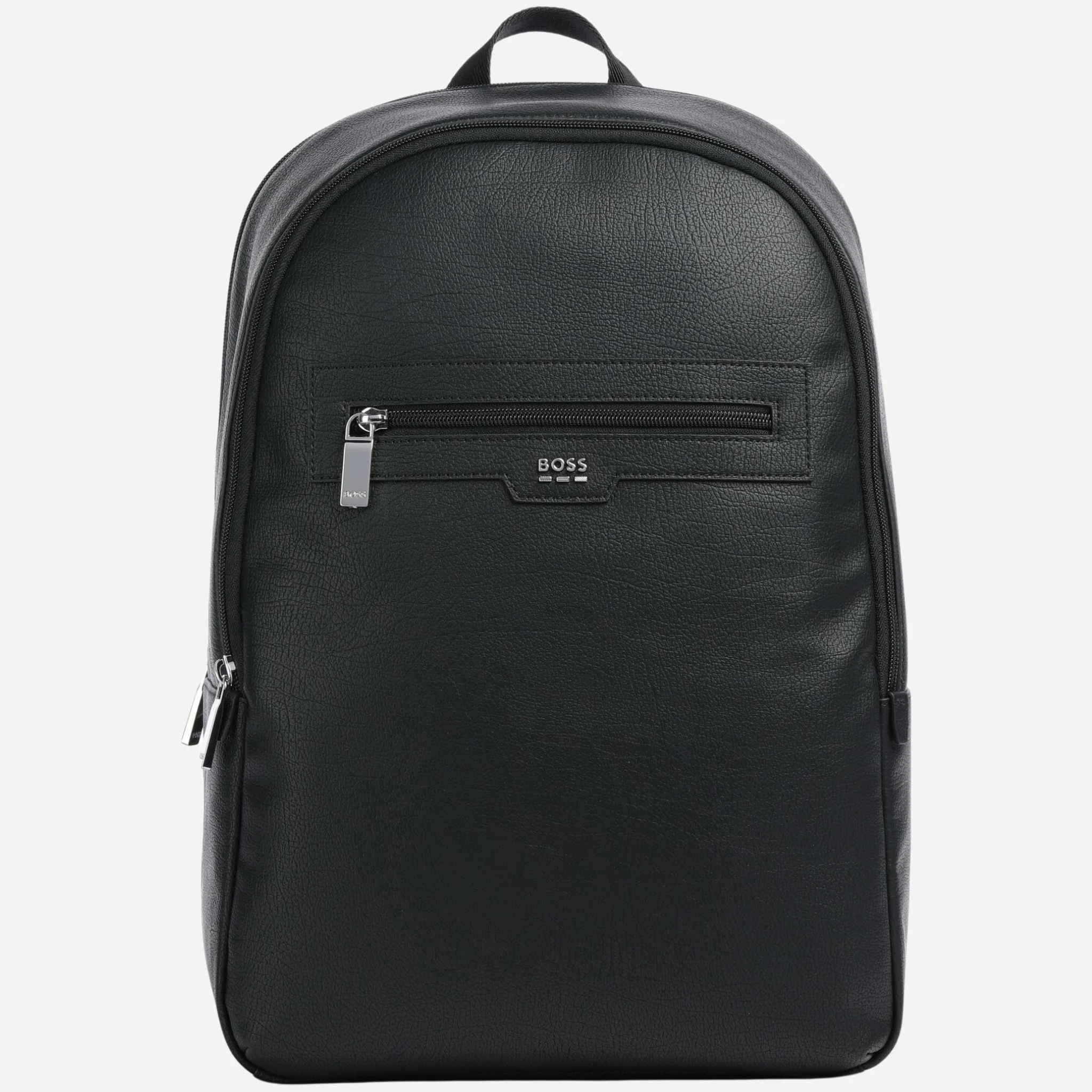 BOSS Lewys Black Backpack with Metal Logo and Signature Three Stripes