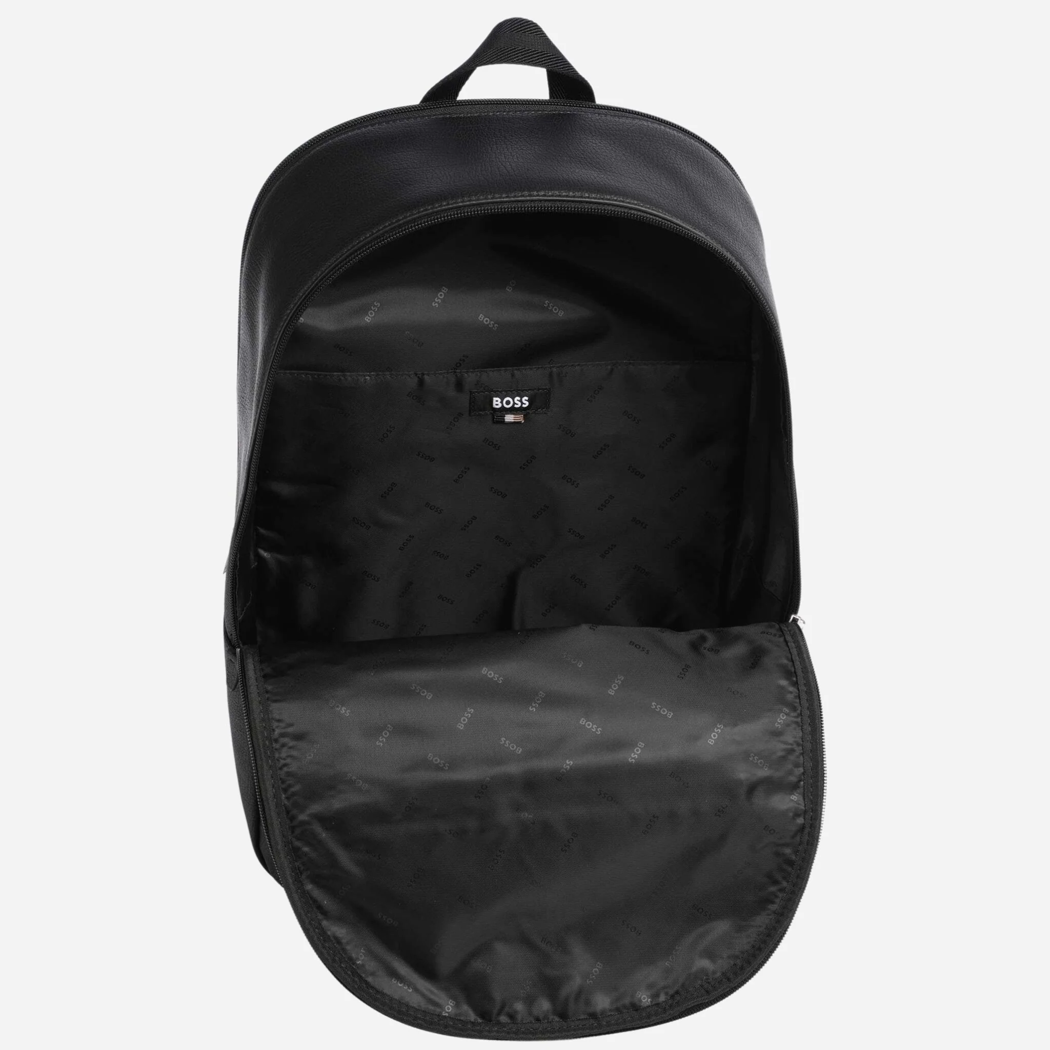 BOSS Lewys Black Backpack with Metal Logo and Signature Three Stripes - Image 4