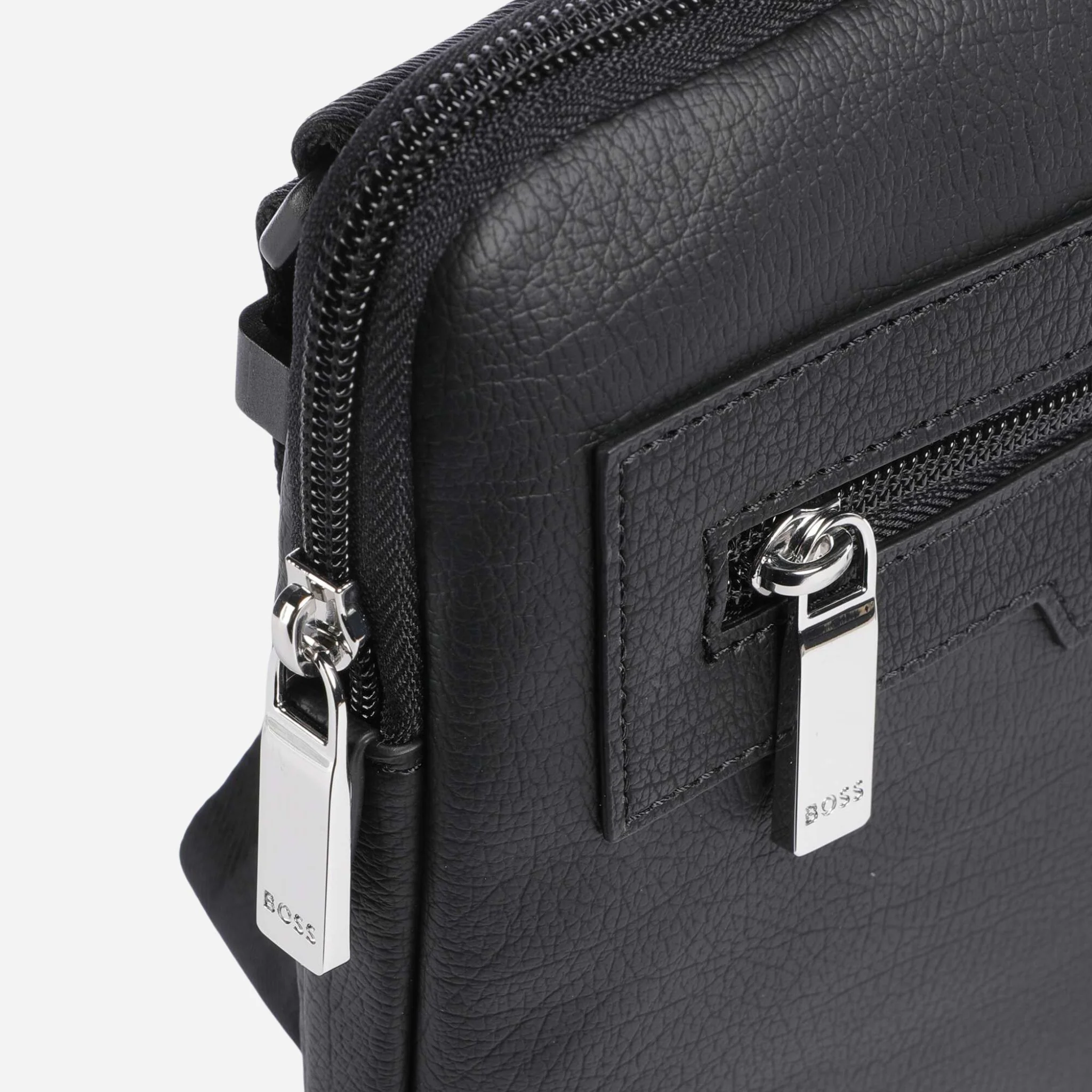 BOSS Lewys Black Envelope Bag with Metal Logo and Signature Three Stripes - Image 3