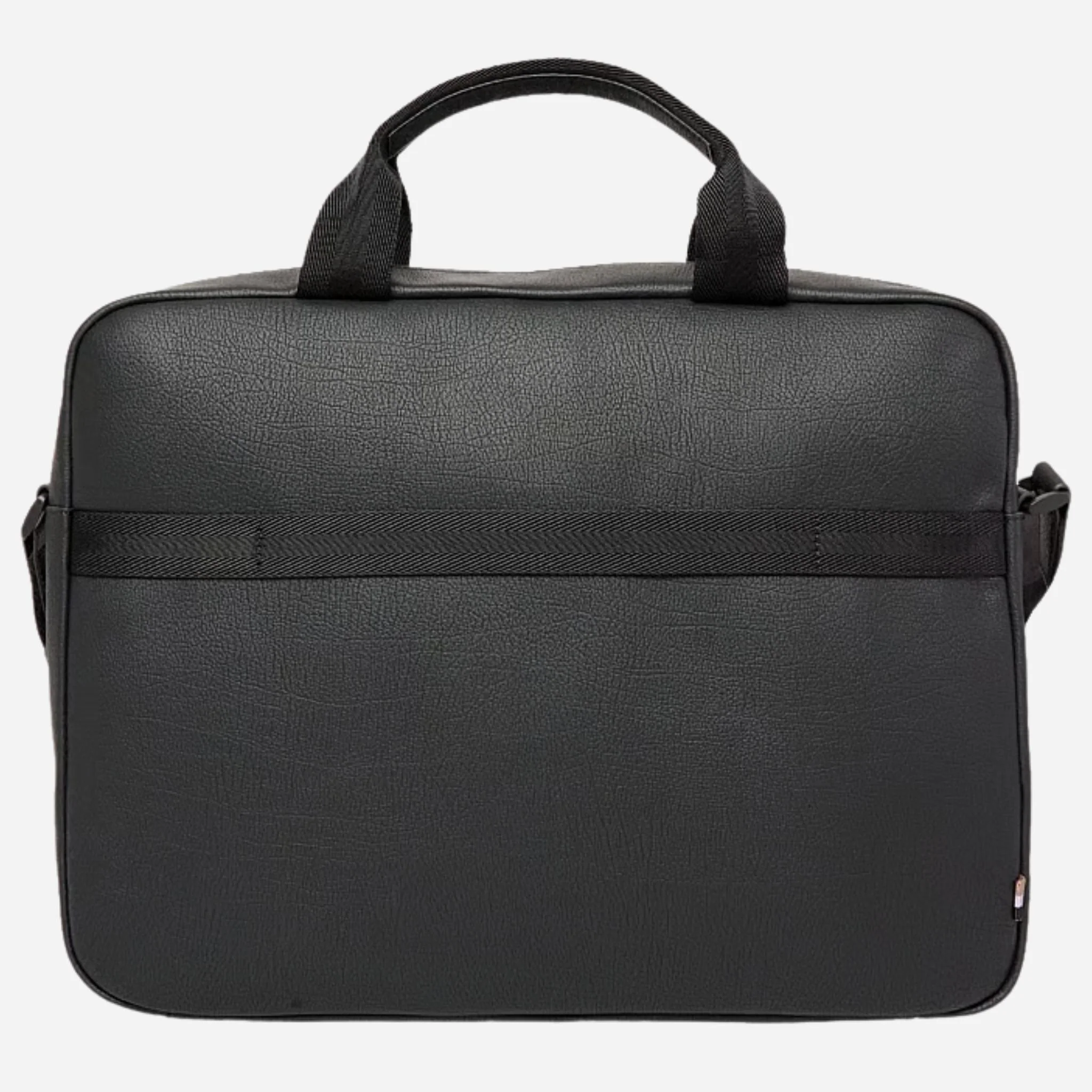 BOSS Lewys Black Faux Leather Zip Document Case with Metal Logo - Image 2