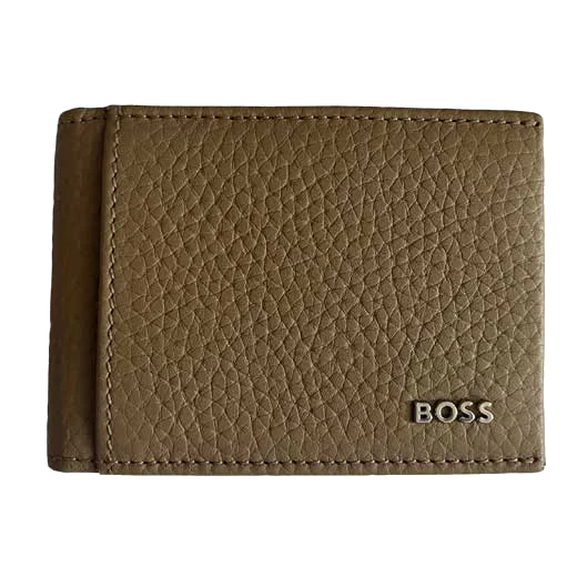 BOSS Light Brown Soft Grain Crosstown Billfold Card Holder