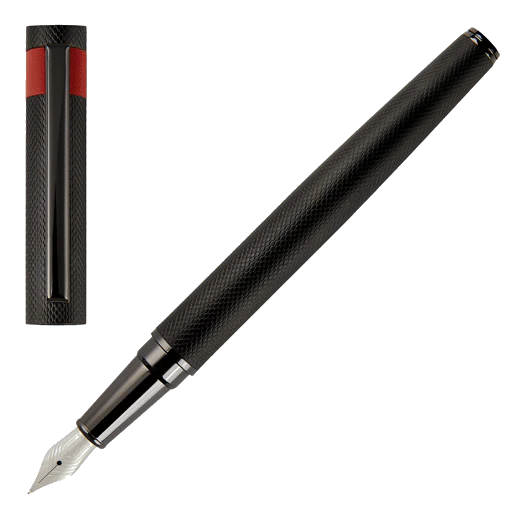 BOSS Loop Diamond Fountain Pen Black and Red