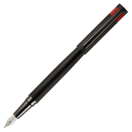 BOSS Loop Diamond Fountain Pen Black and Red - Image 2