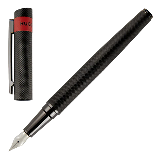 BOSS Loop Diamond Fountain Pen Black and Red - Image 4