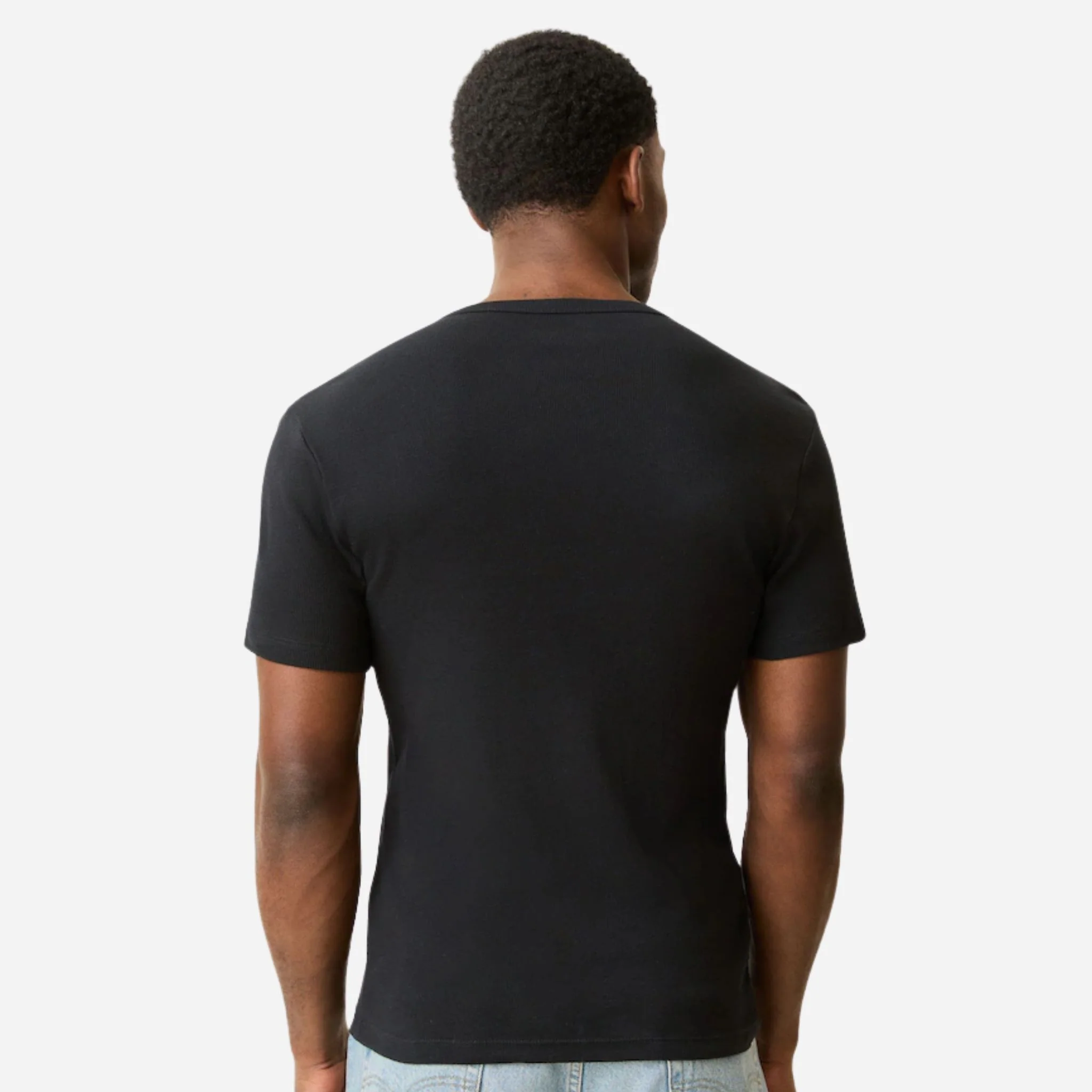 BOSS Men's Black and White Cotton Classic Rib Crew Neck T-Shirt 2-Pack - Image 3