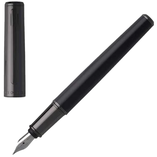 BOSS Minimal Dark Chrome Fountain Pen