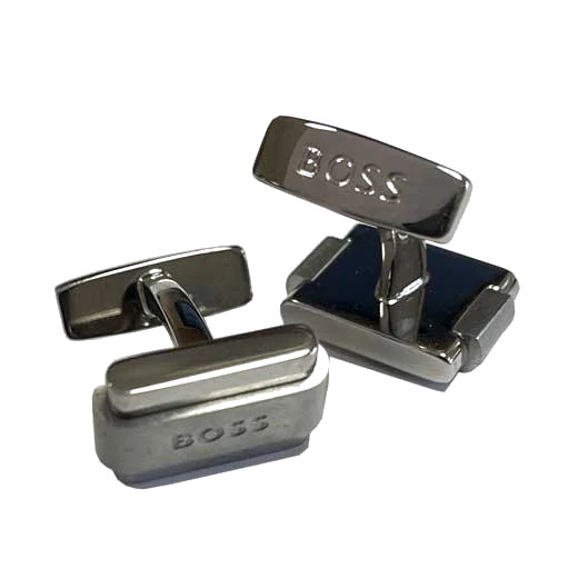BOSS Myles Etched Logo Cufflinks - Image 4