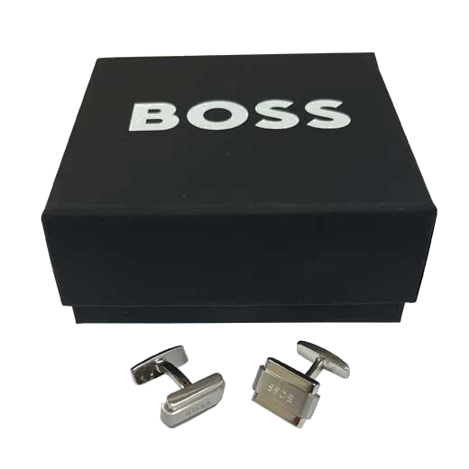 BOSS Myles Etched Logo Cufflinks - Image 5