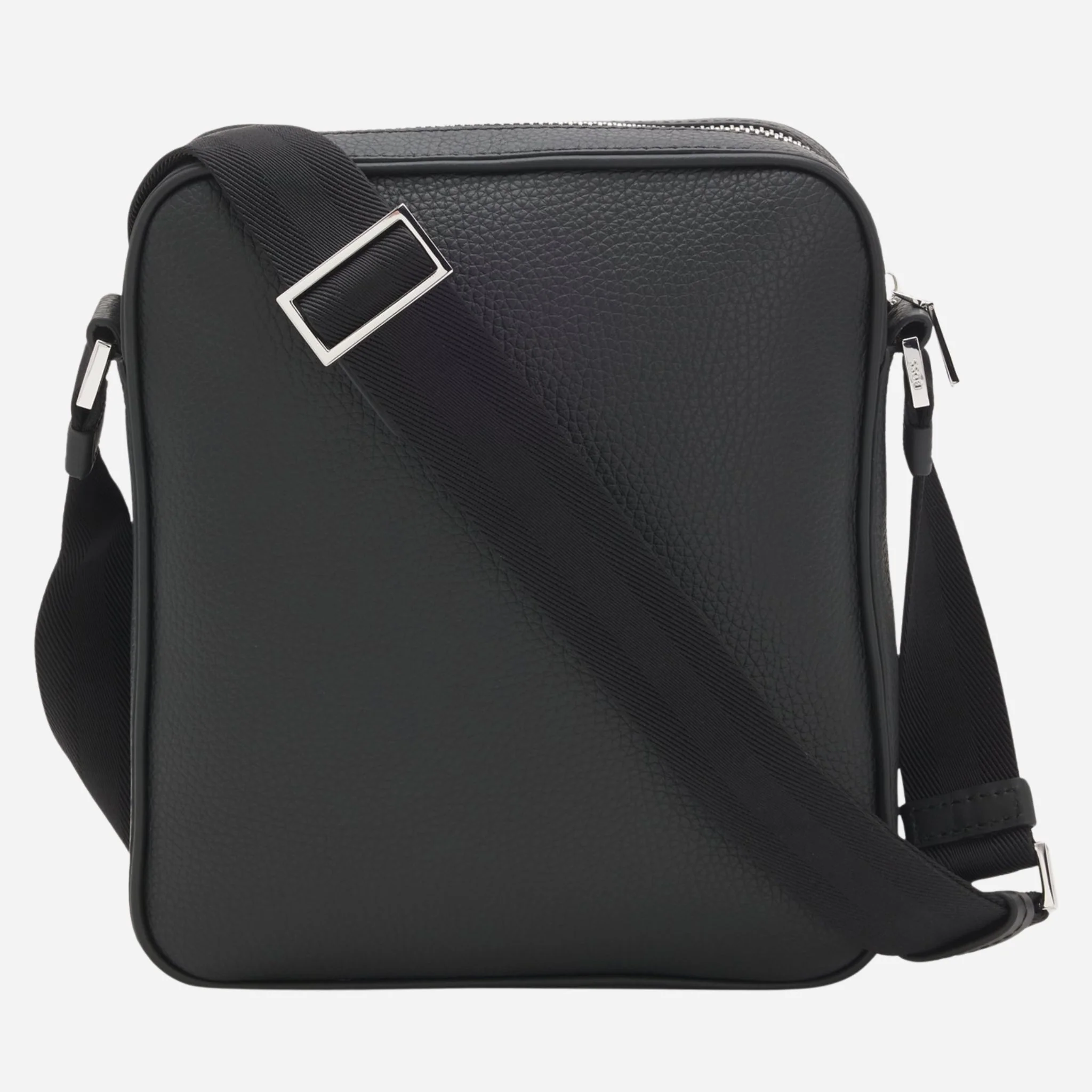 BOSS New Crosstown NS Reporter Bag in Natural-Grain Black Leather with Zip - Image 2