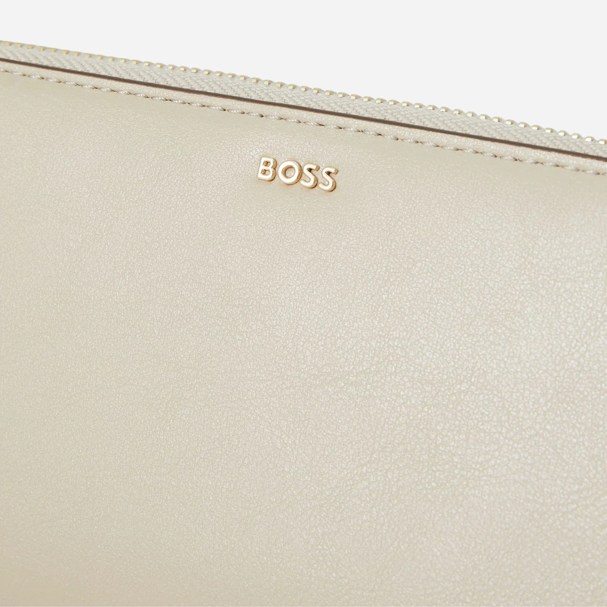 BOSS Numah Beige Leather 12CC Zip Around Purse - Image 4