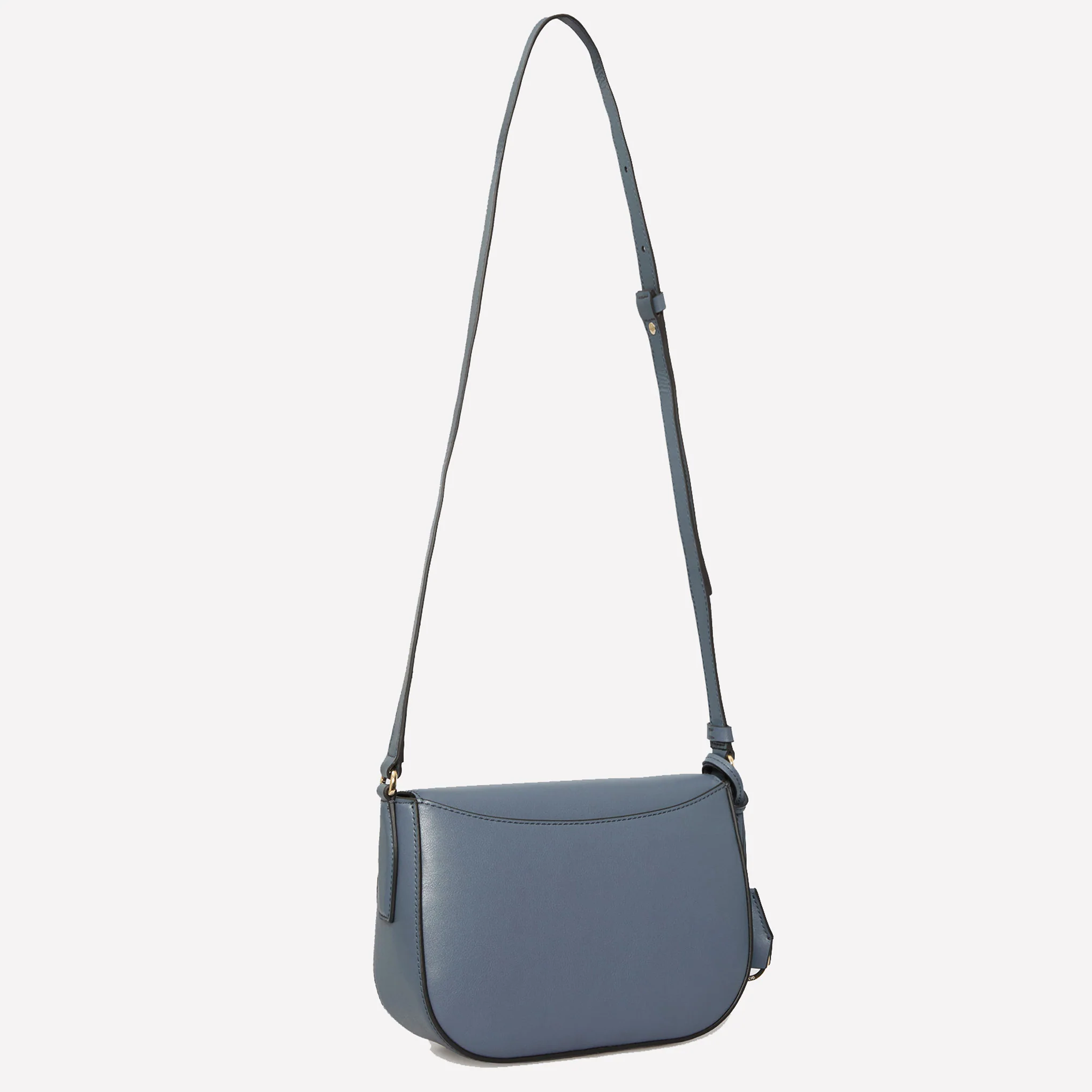 BOSS Numah Blue Leather Cross Body Saddle Bag with Double B Keyring - Image 2