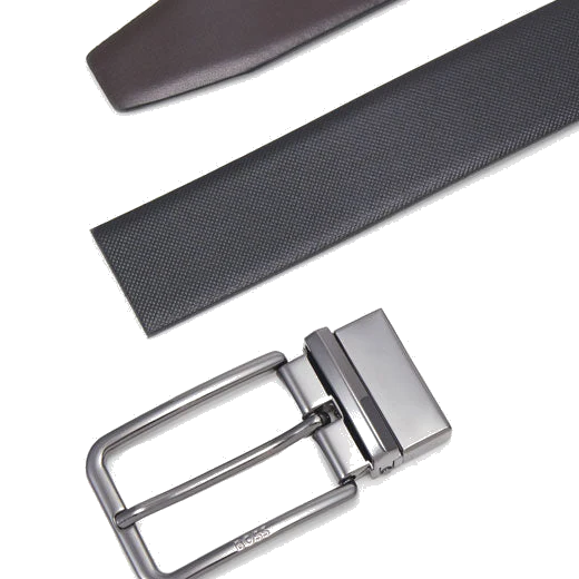 BOSS Ocalis Gunmetal Pin Buckle Reversible Leather Belt - Image 3