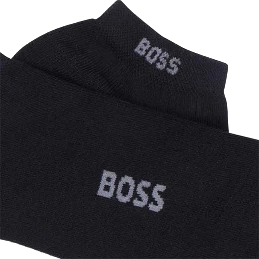 BOSS Pack of 2 Navy Blue Viscose Bamboo Blend Ankle Socks - Image 2