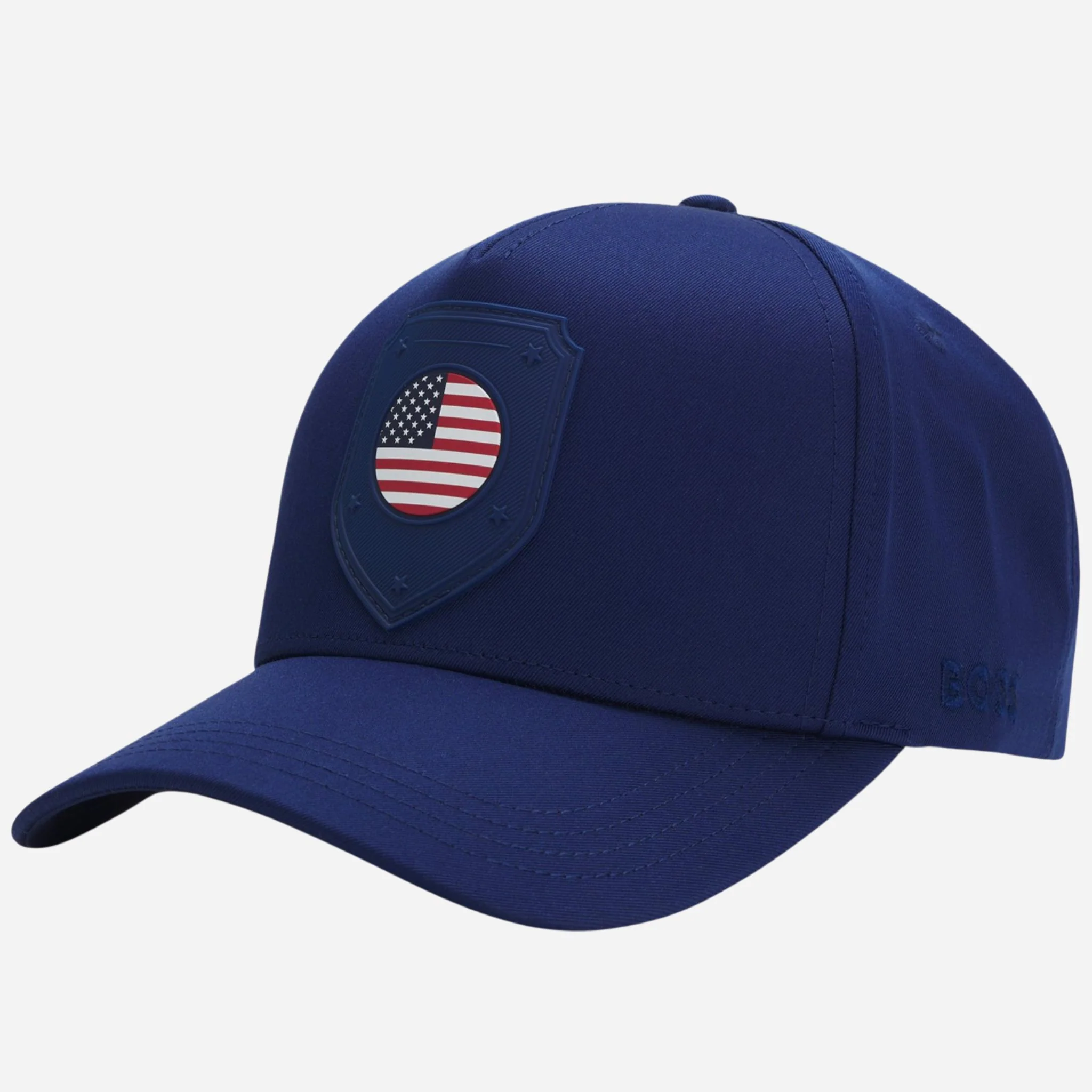 BOSS Poulin-BC D'LUX-Flag Blue Polyester Twill Cap with USA Flag Badge