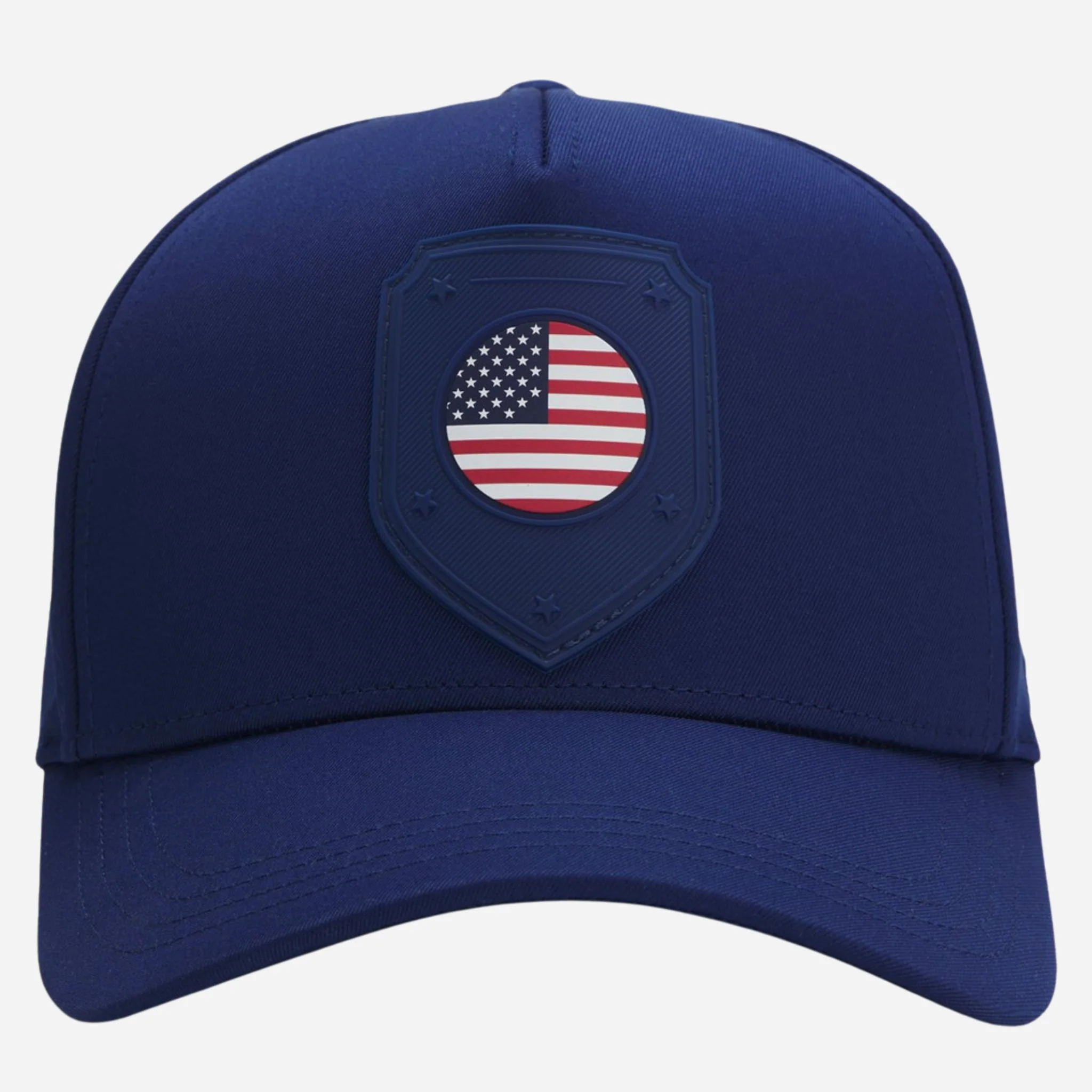 BOSS Poulin-BC D'LUX-Flag Blue Polyester Twill Cap with USA Flag Badge - Image 2
