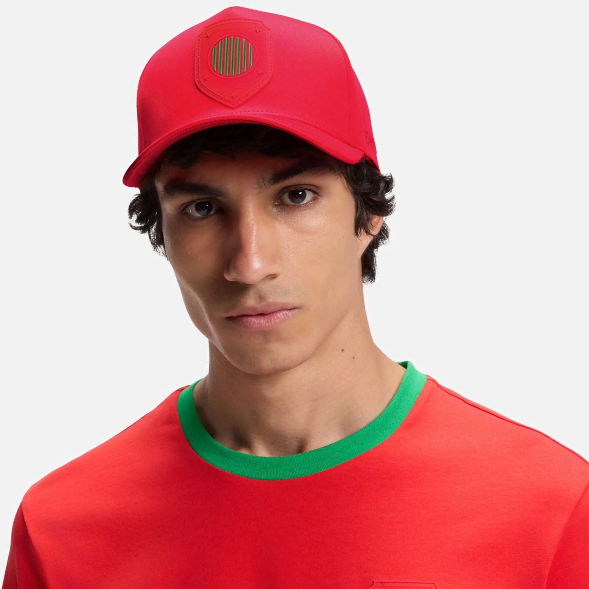 BOSS Poulin-BC D'LUX-Flag Red Polyester Twill Cap with Portugal Flag Badge - Image 4